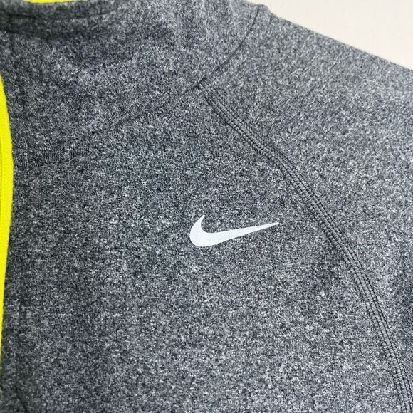 Nike Running Gray Performance quarter zip with Yellow Accents - Picture 3 of 9